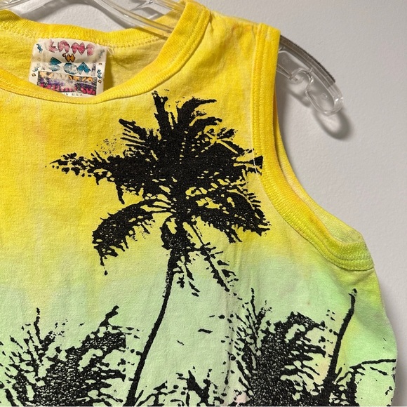 Vintage 80s/90s Land n Sea Tropical Hibiscus Tie Dye Tank Top Muscle Tee Vacay - Picture 5 of 12